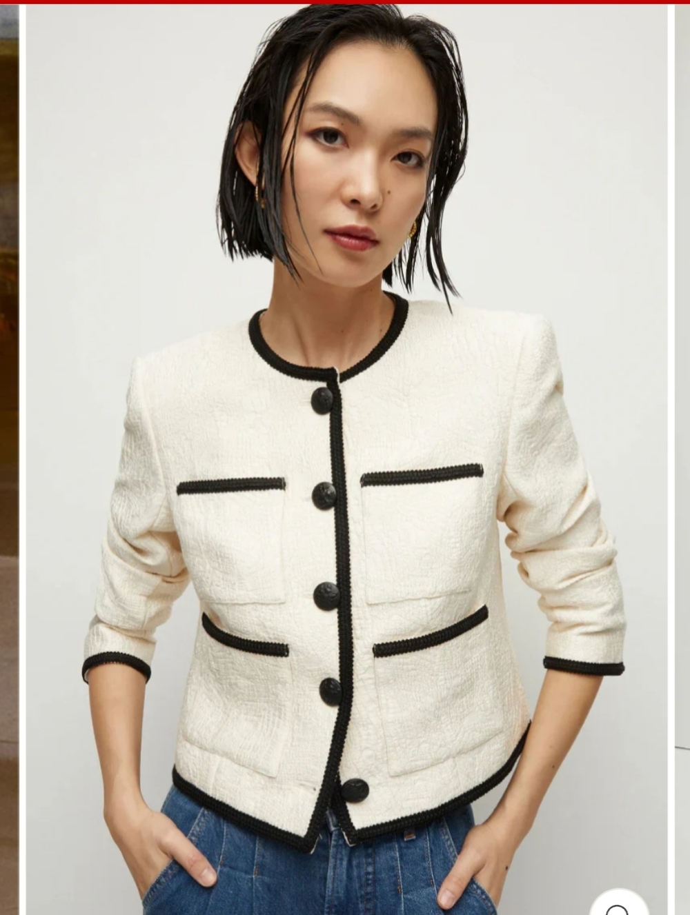 Veronica Beard Darla Lady Jacket Blazer Ivory Size 10 - Picture 5 of 14